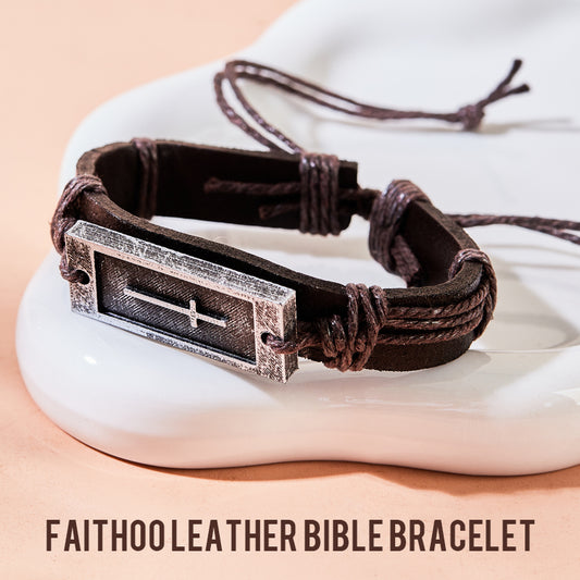Faithoo Leather Bible Bracelet